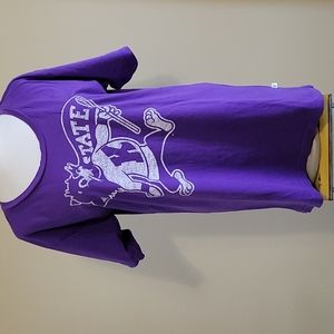 NEW Womens Kansas State Wildcats Tshirt Purple Willie Logo shrt sleeve Venley Lg